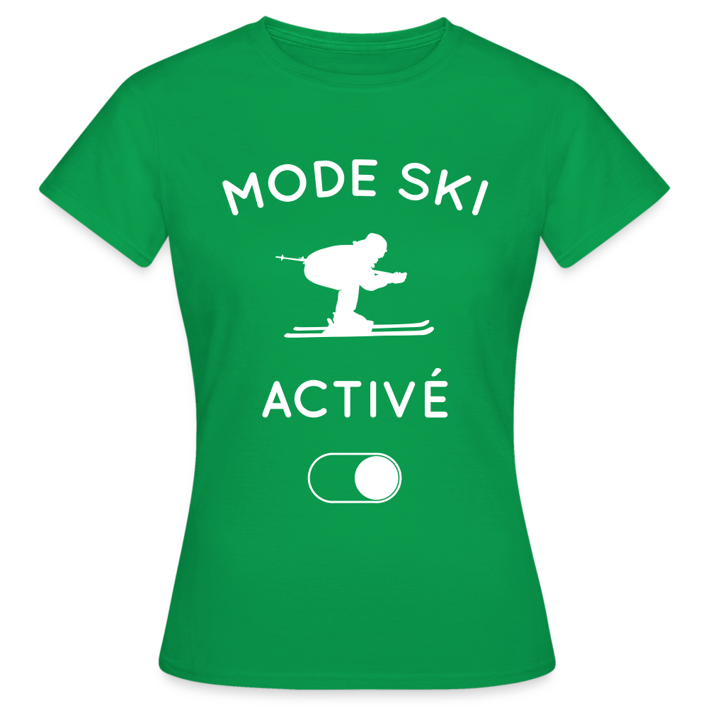 T-shirt Femme - Mode ski activé - vert