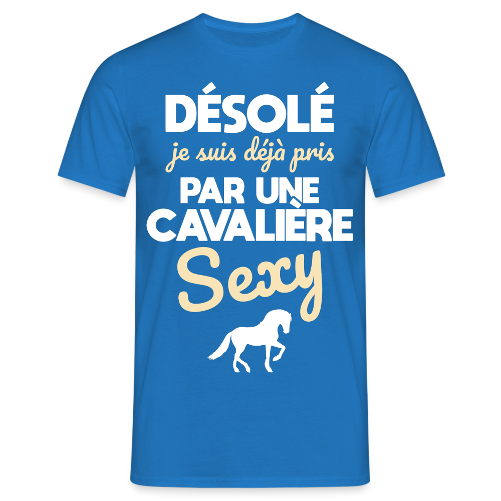 T-shirt Homme - Je suis déjà pris par une cavalière sexy - bleu royal