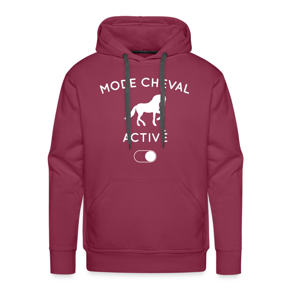 Sweat à capuche Premium Homme - Mode cheval activé - bordeaux