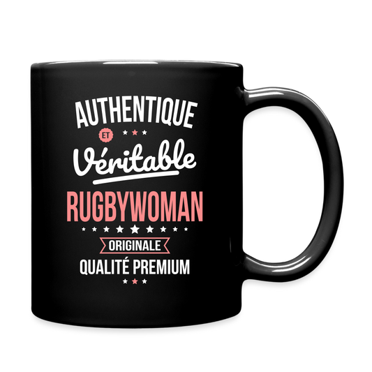 Mug uni - Authentique et véritable Rugbywoman - noir