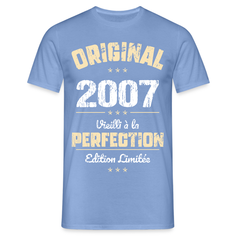 T-shirt Homme - Anniversaire 18 Ans - Original 2007 - carolina blue