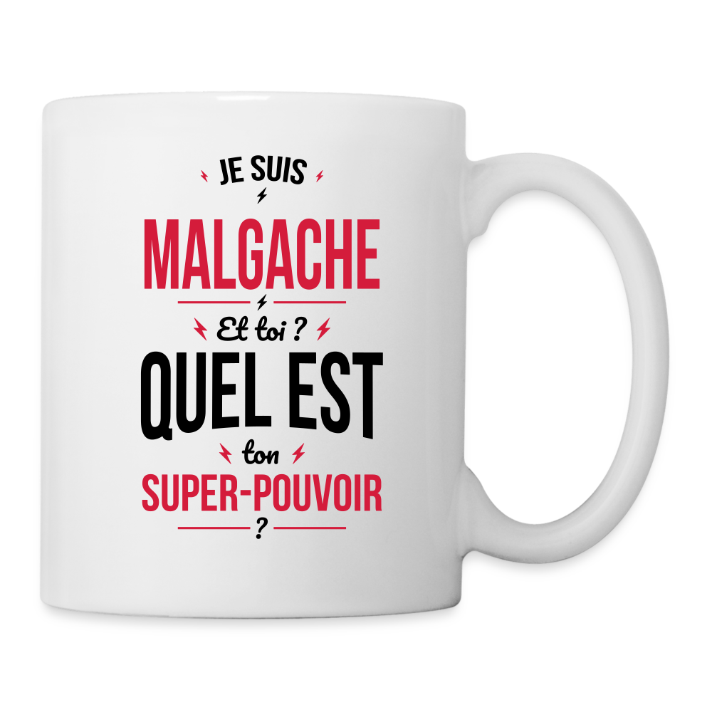 Mug blanc - Je suis Malgache - Super-pouvoir - blanc