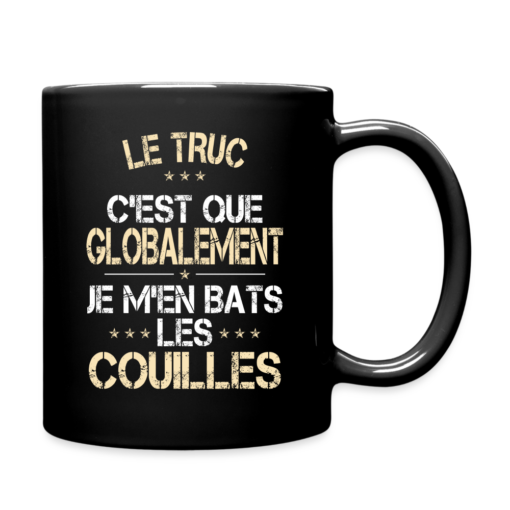 Mug uni - Je m'en bats les couilles - noir