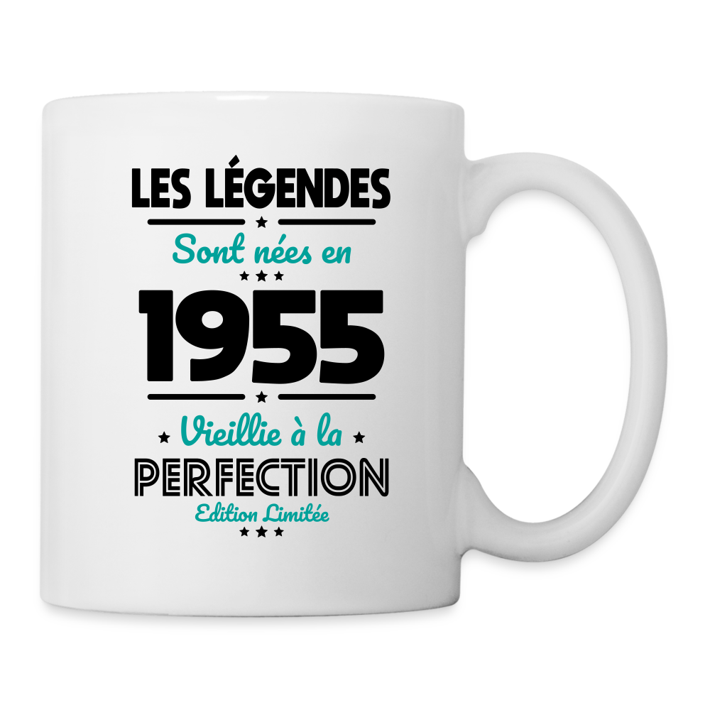 Mug blanc - Anniversaire 70 Ans - Les Légendes sont nées en 1955 - blanc