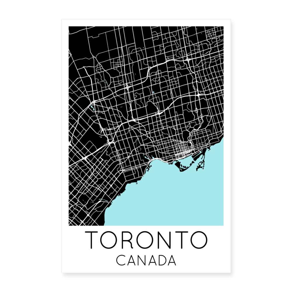 Poster Toronto - Plan Toronto - 40 x 60 cm - blanc