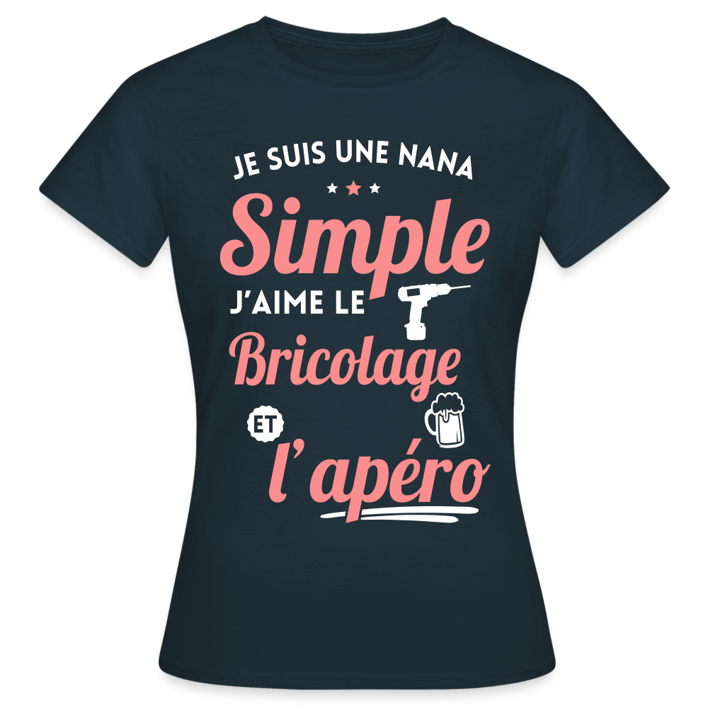 T-shirt Femme - J'aime le bricolage et l'apéro - marine