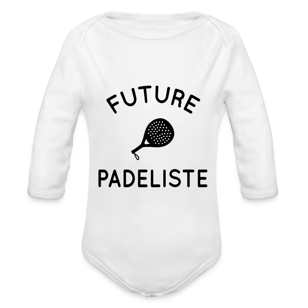 Body Bébé bio manches longues - Future padeliste - blanc