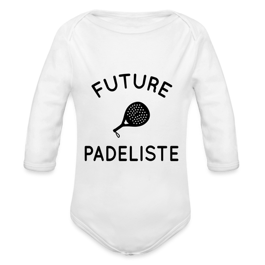 Body Bébé bio manches longues - Future padeliste - blanc