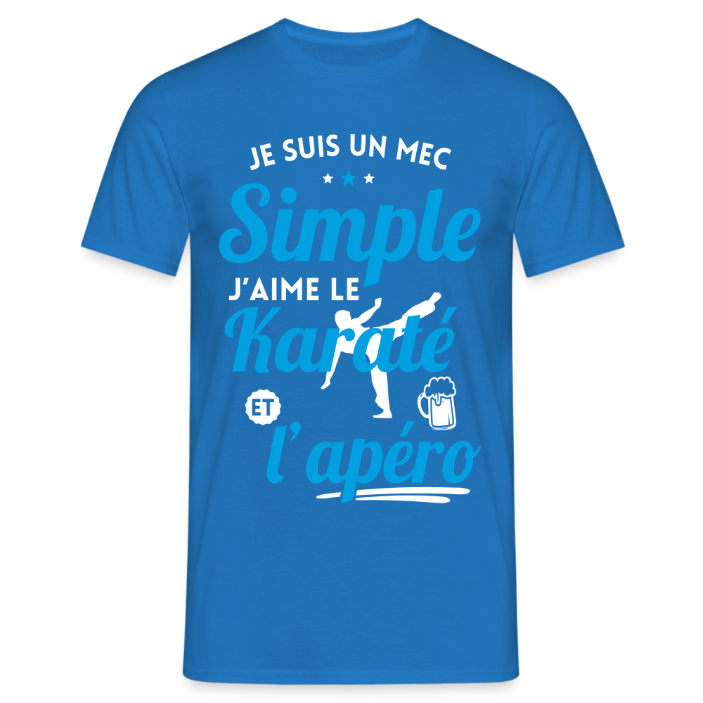 T-shirt Homme - J'aime le karaté et l'apéro - bleu royal