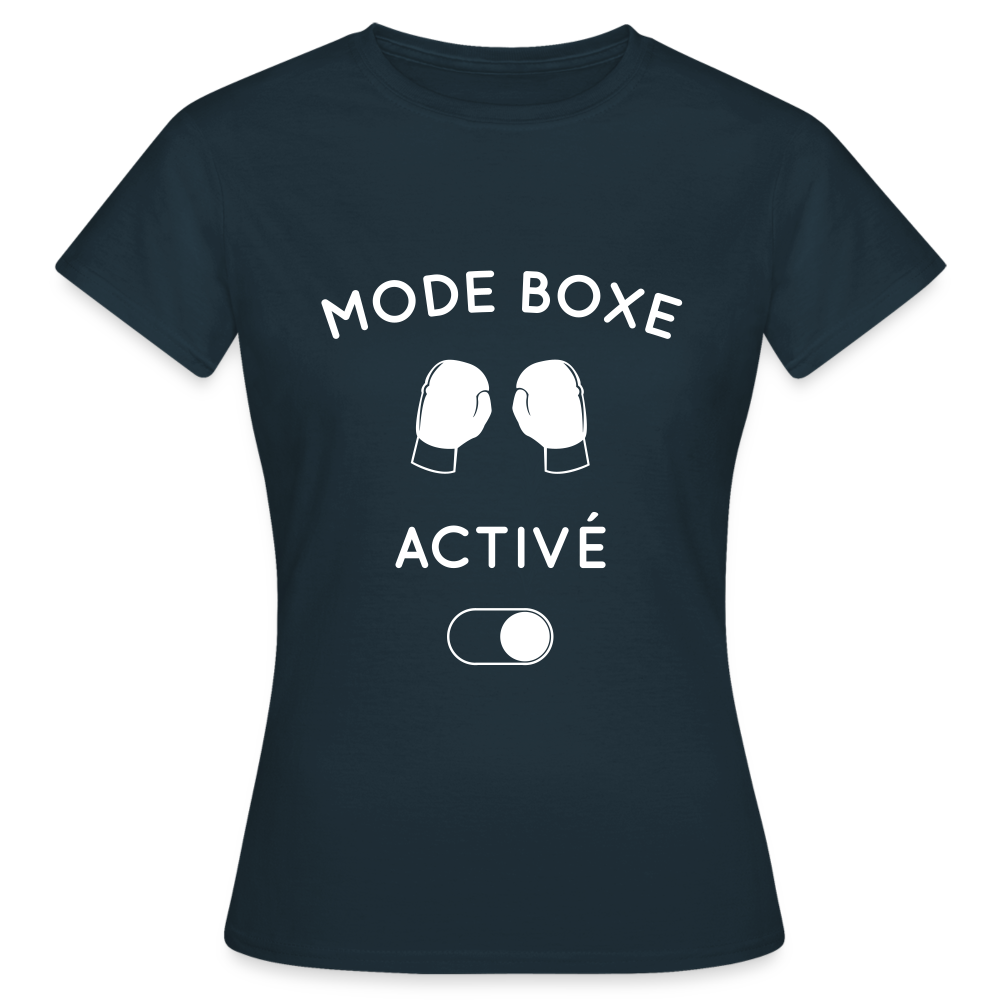 T-shirt Femme - Mode boxe activé - marine