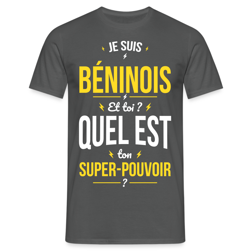 T-shirt Homme - Je suis Béninois - Super-pouvoir - charbon