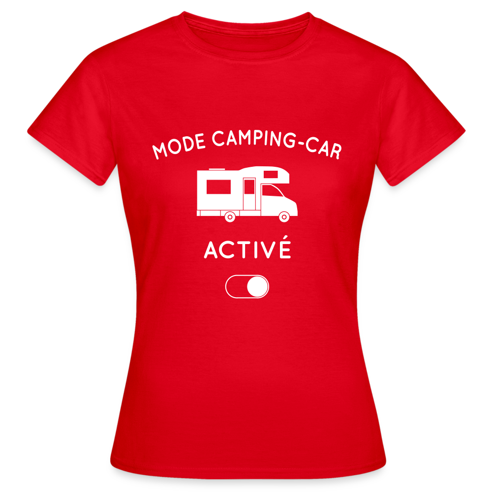 T-shirt Femme - Mode camping-car activé - rouge