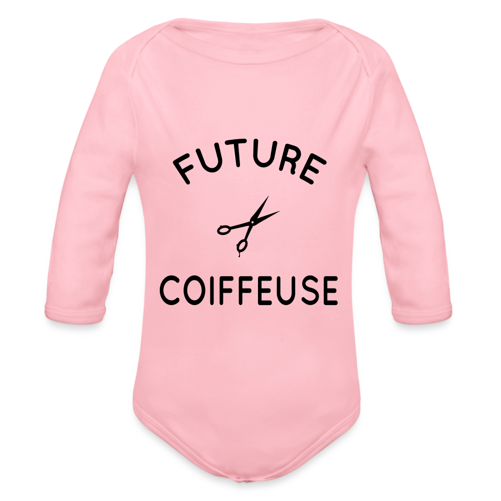 Body Bébé bio manches longues - Future coiffeuse - rose clair