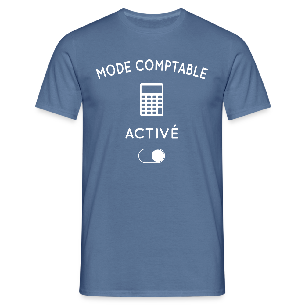 T-shirt Homme - Mode comptable activé - bleu pigeon 