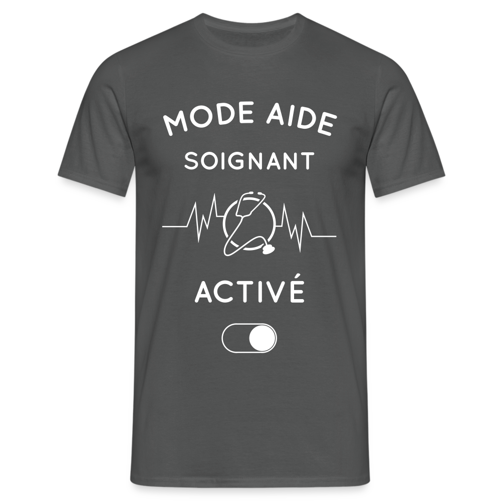 T-shirt Homme - Mode aide-soignant activé - charbon