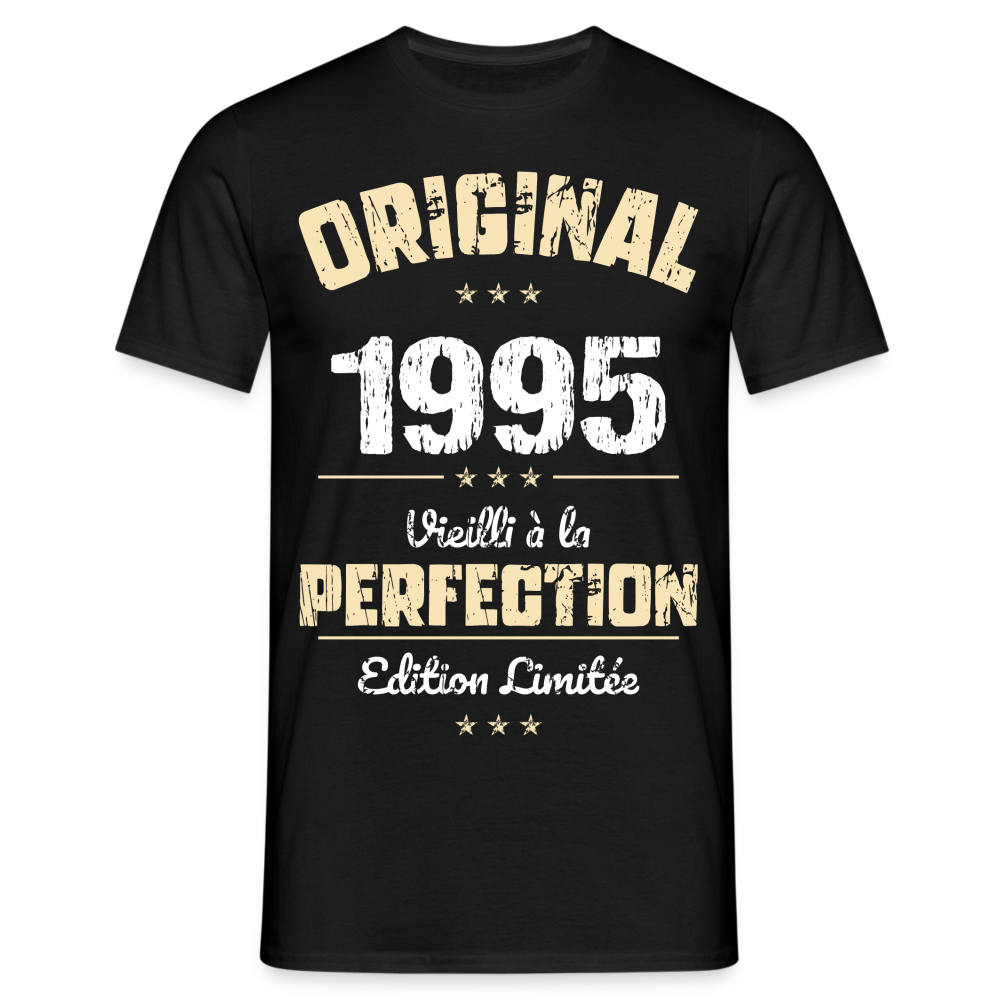 T-shirt Homme - Anniversaire 30 Ans - Original 1995 - noir