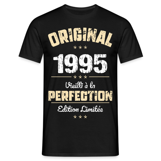 T-shirt Homme - Anniversaire 30 Ans - Original 1995 - noir