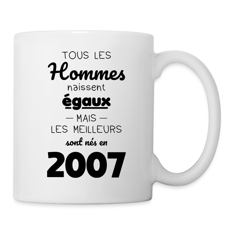 Mug blanc - Anniversaire 18 Ans - Les meilleurs sont nés en 2007 - blanc