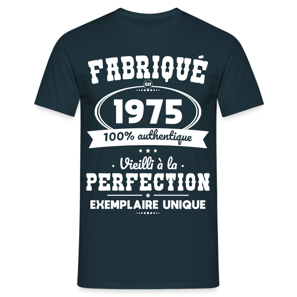 T-shirt Homme - Anniversaire 50 Ans - Fabriqué en 1975 - marine