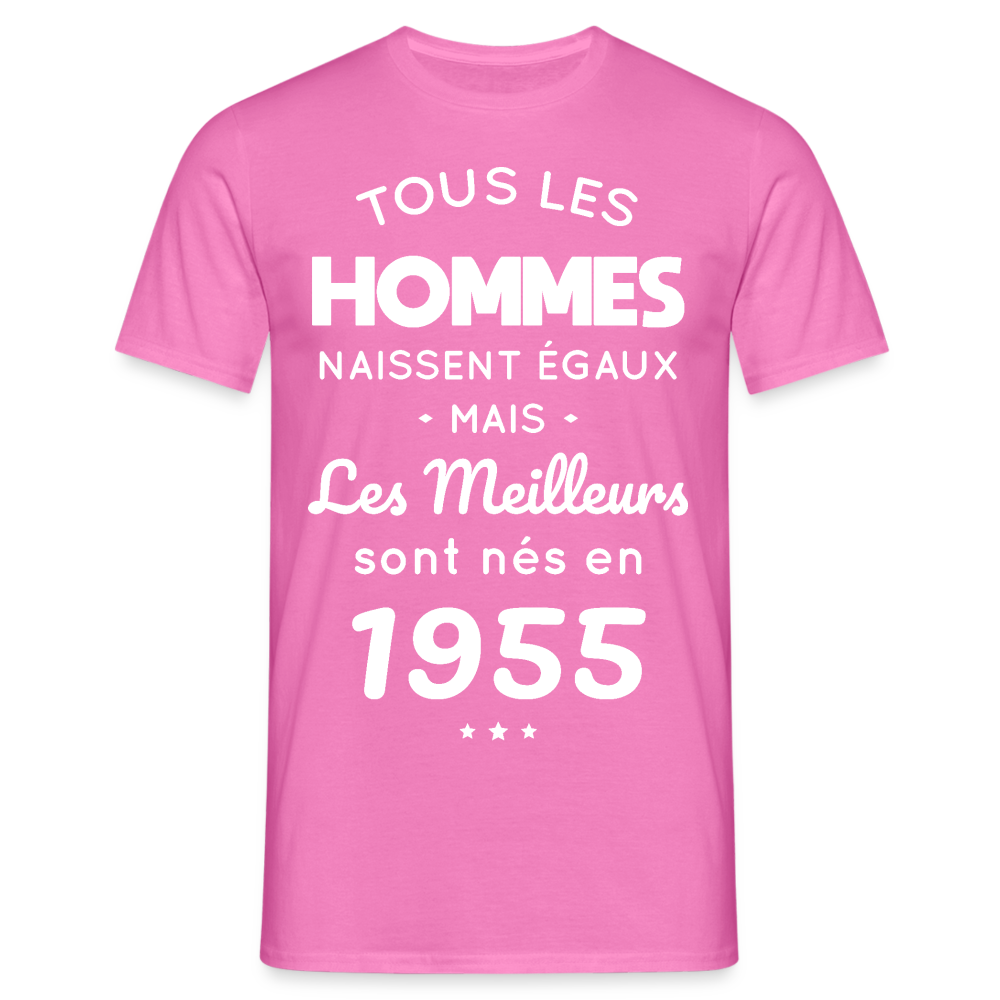 T-shirt Homme - Anniversaire 70 Ans - Les meilleurs sont nés en 1955 - rose