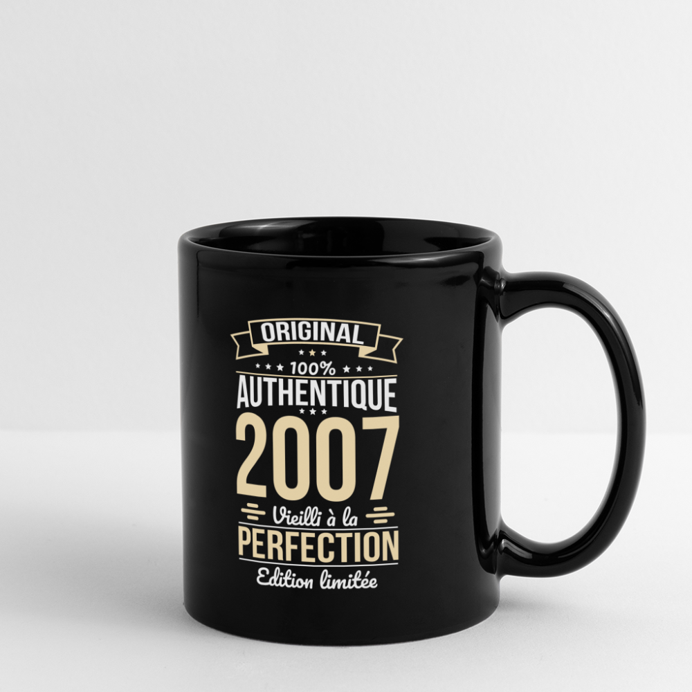 Mug uni Homme - Anniversaire 18 Ans - Original 2007 - noir