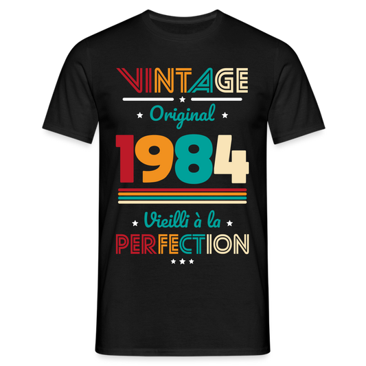 T-shirt Homme - Anniversaire 41 Ans - Vintage Original 1984 - noir