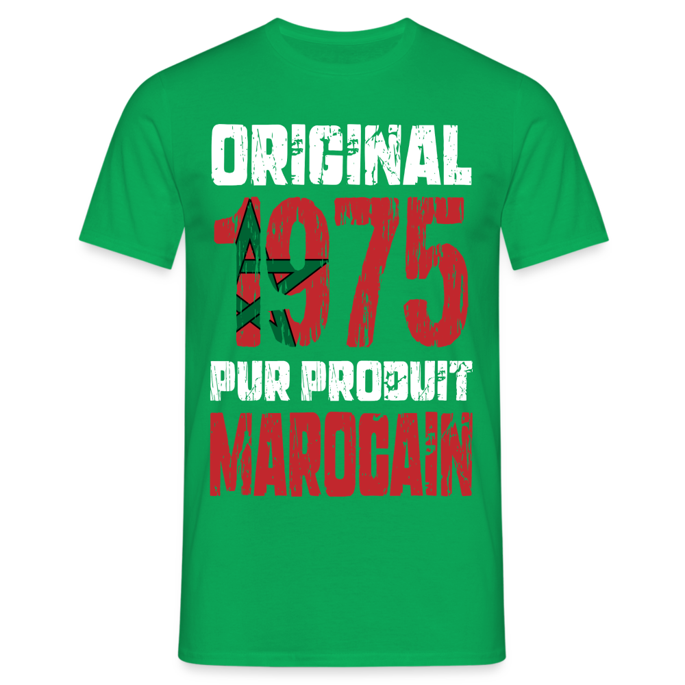 T-shirt Homme - Anniversaire 50 Ans - Original 1975 - Pur produit Marocain - vert