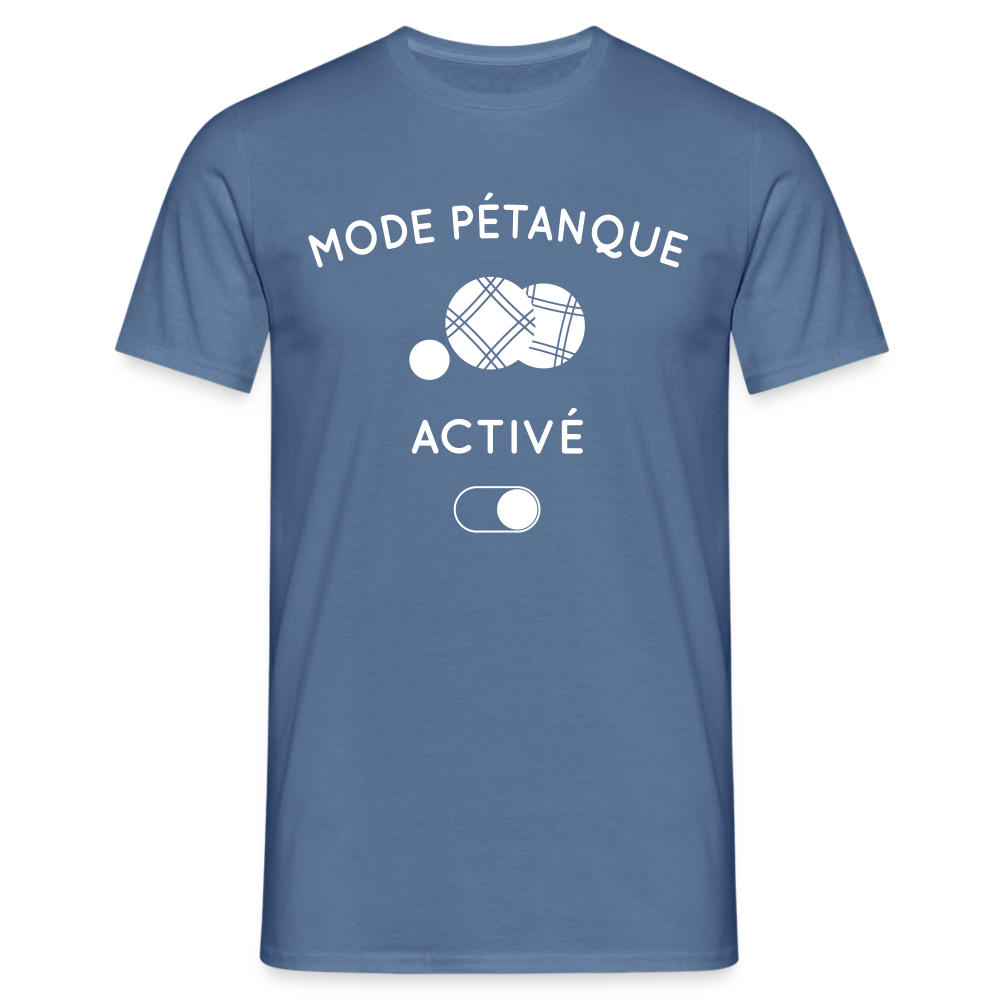 T-shirt Homme - Mode pétanque activé - bleu pigeon 