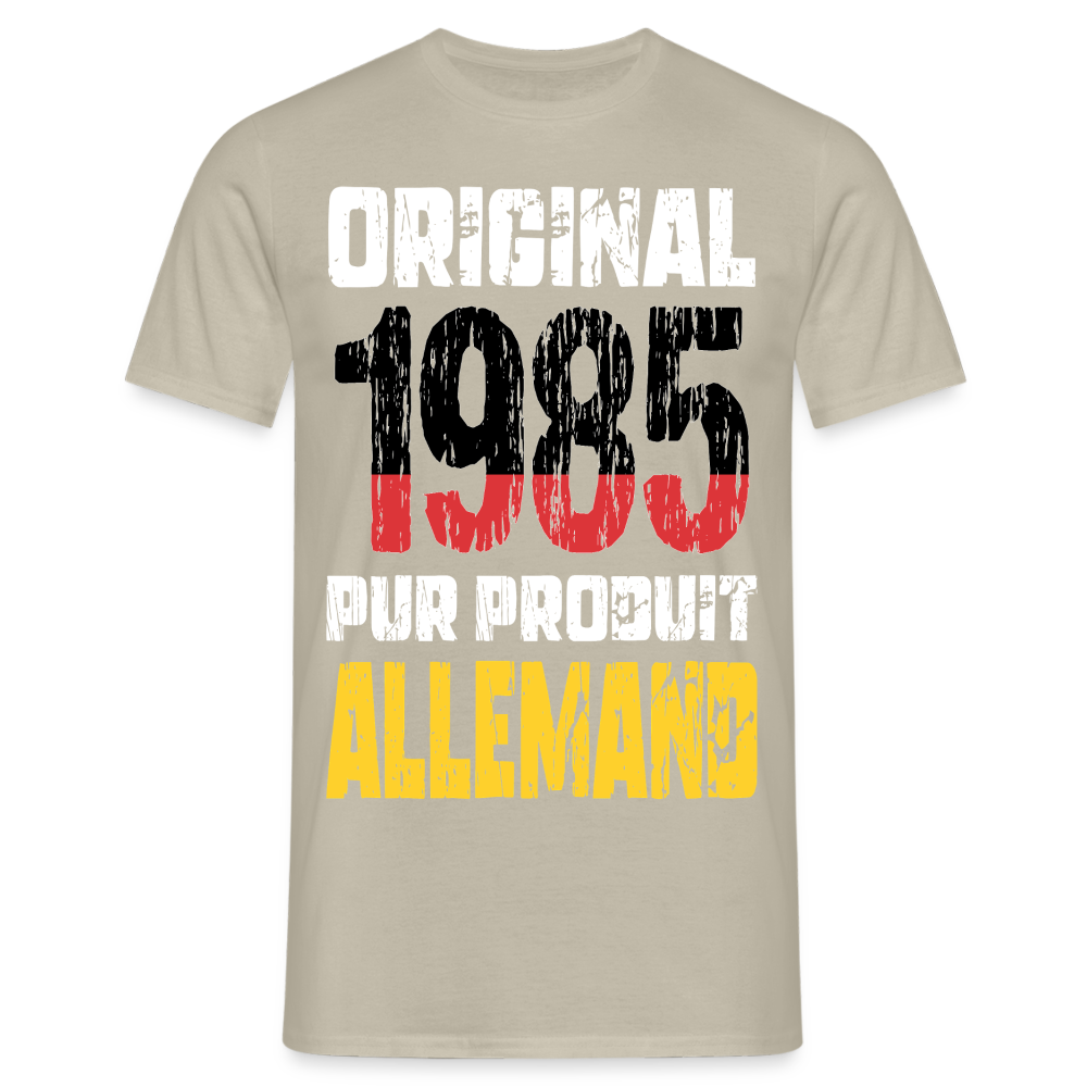 T-shirt Homme - Anniversaire 40 Ans - Original 1985 - Pur produit Allemand - beige sable