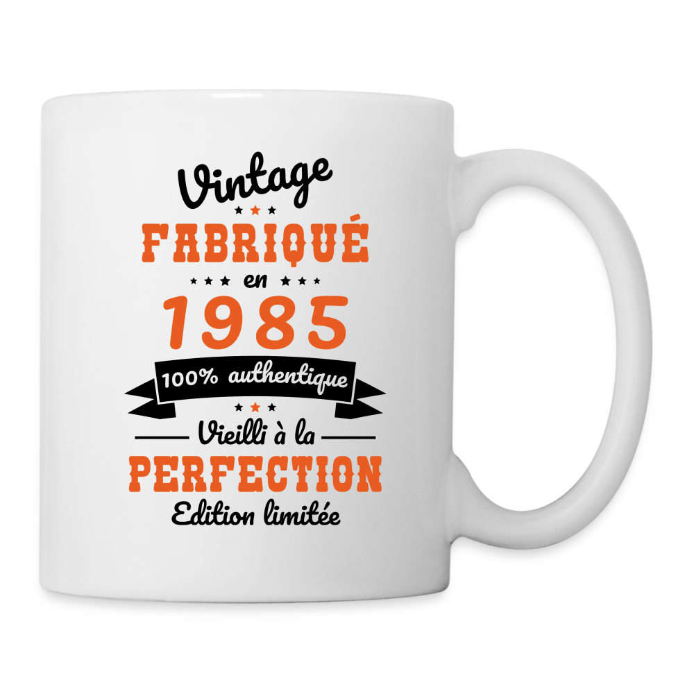 Mug blanc - Anniversaire 40 Ans - Vintage fabriqué en 1985 - blanc