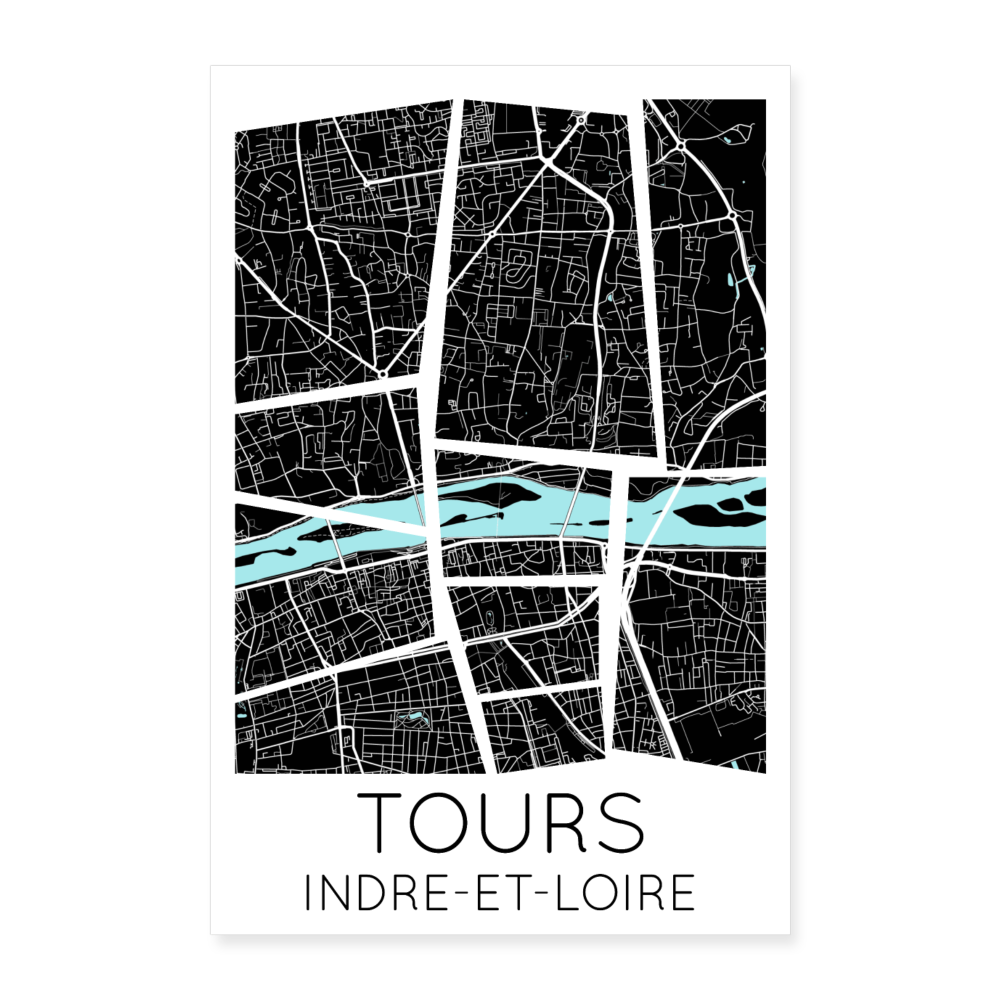 Poster Tours - Plan Tours - 40 x 60 cm - blanc