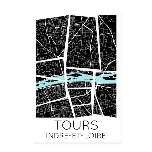 Poster Tours - Plan Tours - 40 x 60 cm - blanc