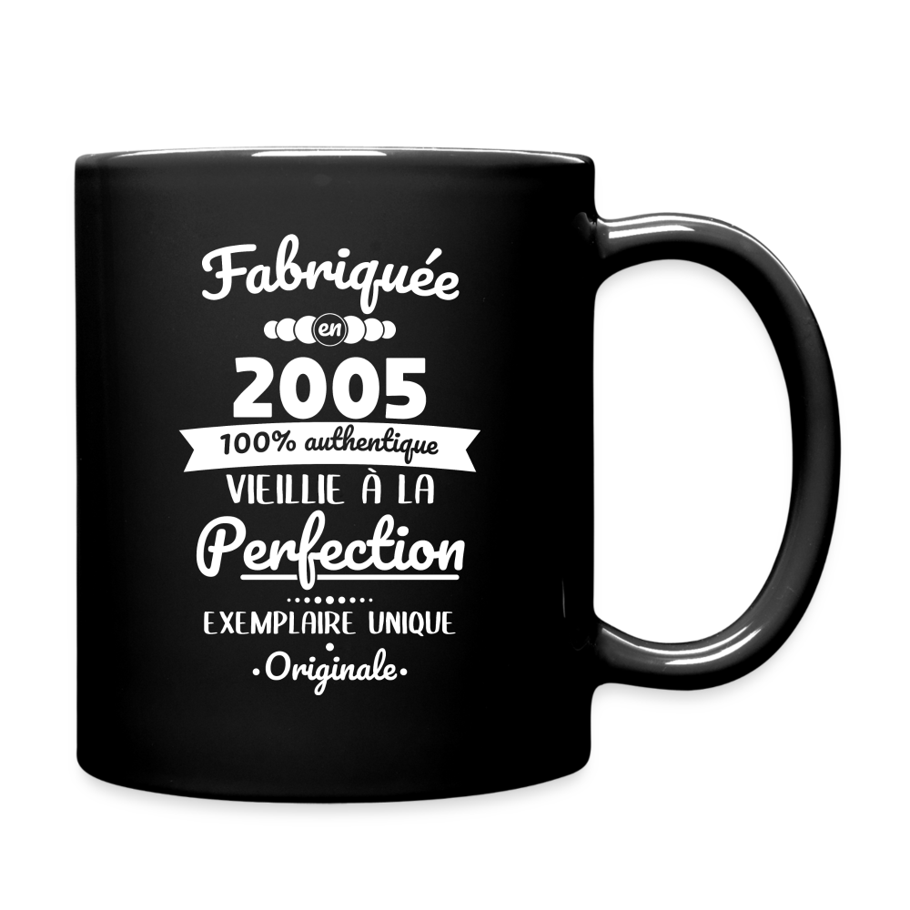 Mug uni - Anniversaire 20 Ans - Fabriquée en 2005 - noir