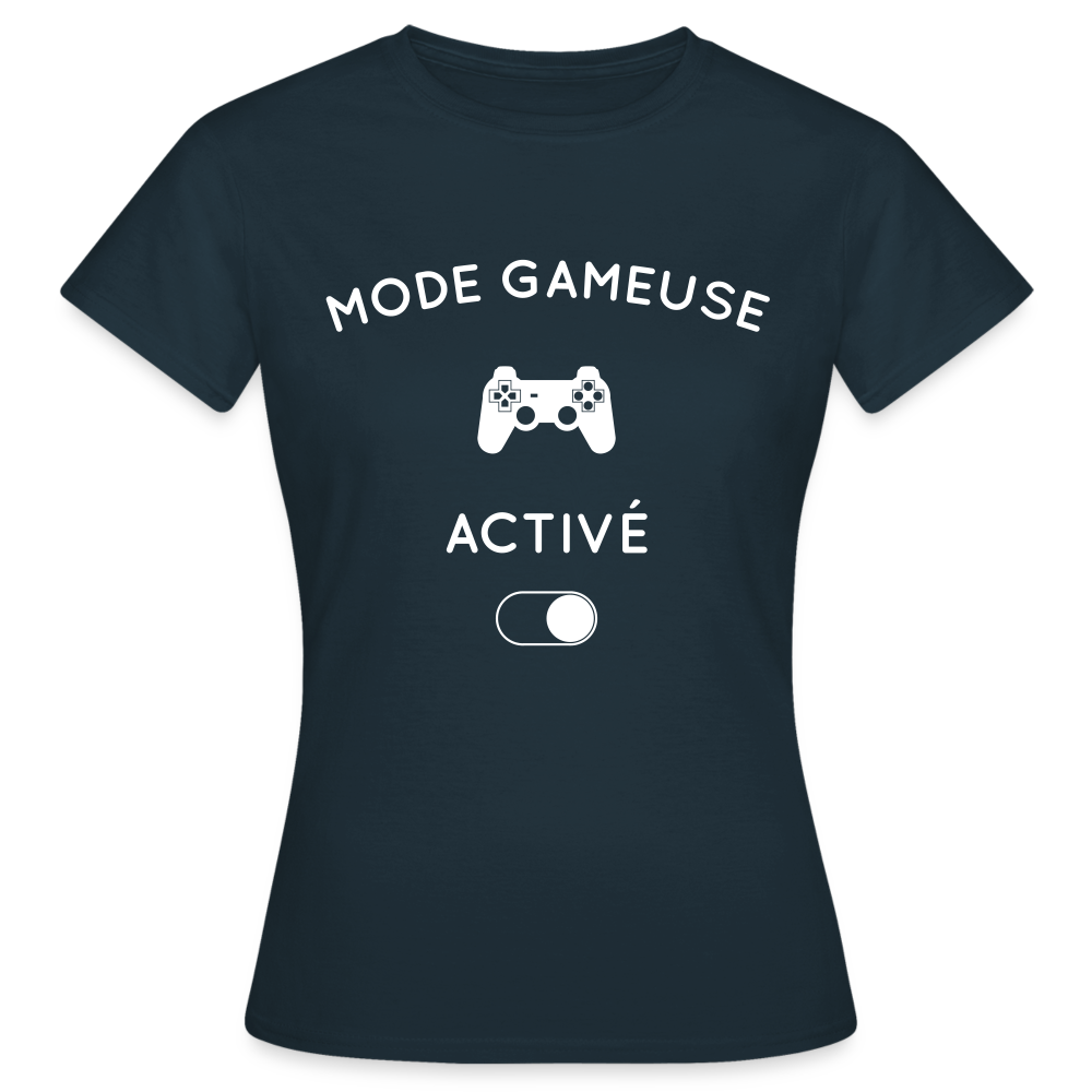 T-shirt Femme - Mode gameuse activé - marine