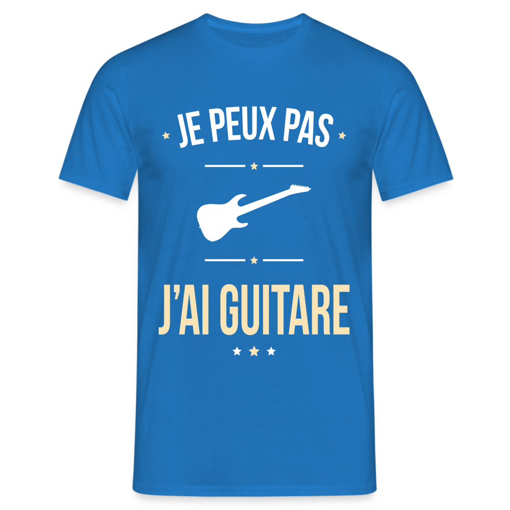 T-shirt Homme - Je peux pas j'ai Guitare - bleu royal