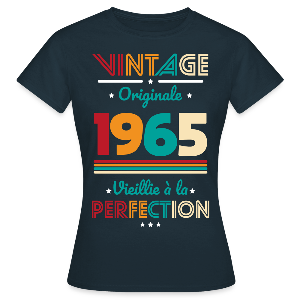 T-shirt Femme - Anniversaire 60 Ans - Vintage Originale 1965 - marine