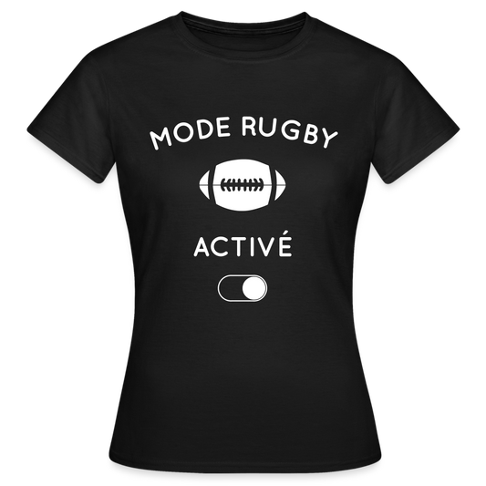 T-shirt Femme - Mode rugby activé - noir