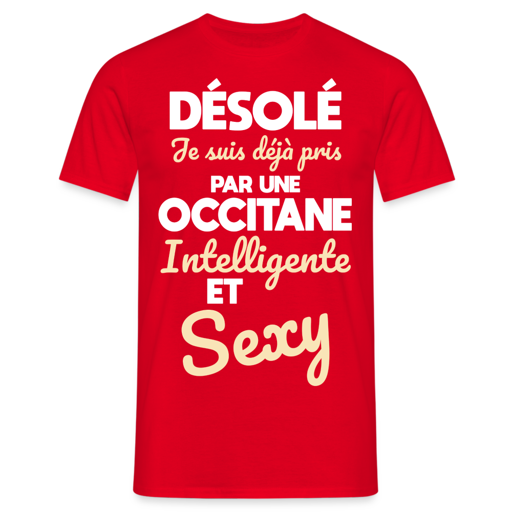 T-shirt Homme -  Je suis déjà pris par une Occitane intelligente et sexy - rouge