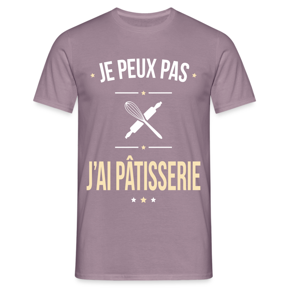 T-shirt Homme -  Je peux pas j'ai Pâtisserie - mauve gris 