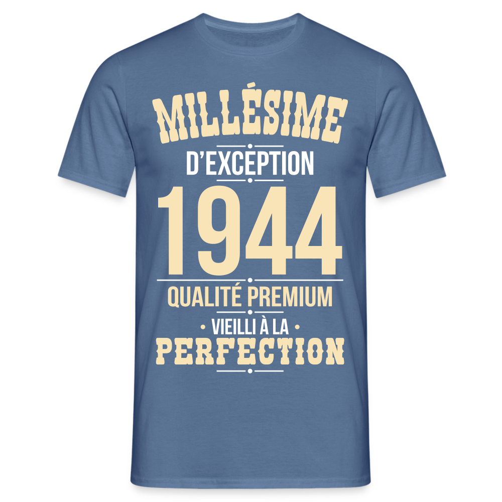 T-shirt Homme - Anniversaire 80 Ans - Millésime 1944 - bleu pigeon 