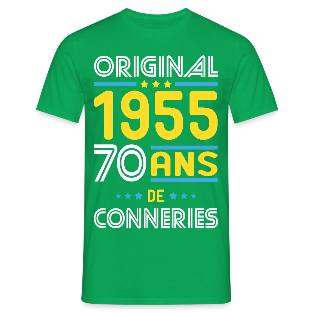 T-shirt Homme - Anniversaire 70 Ans - Original 1955 - Conneries - vert