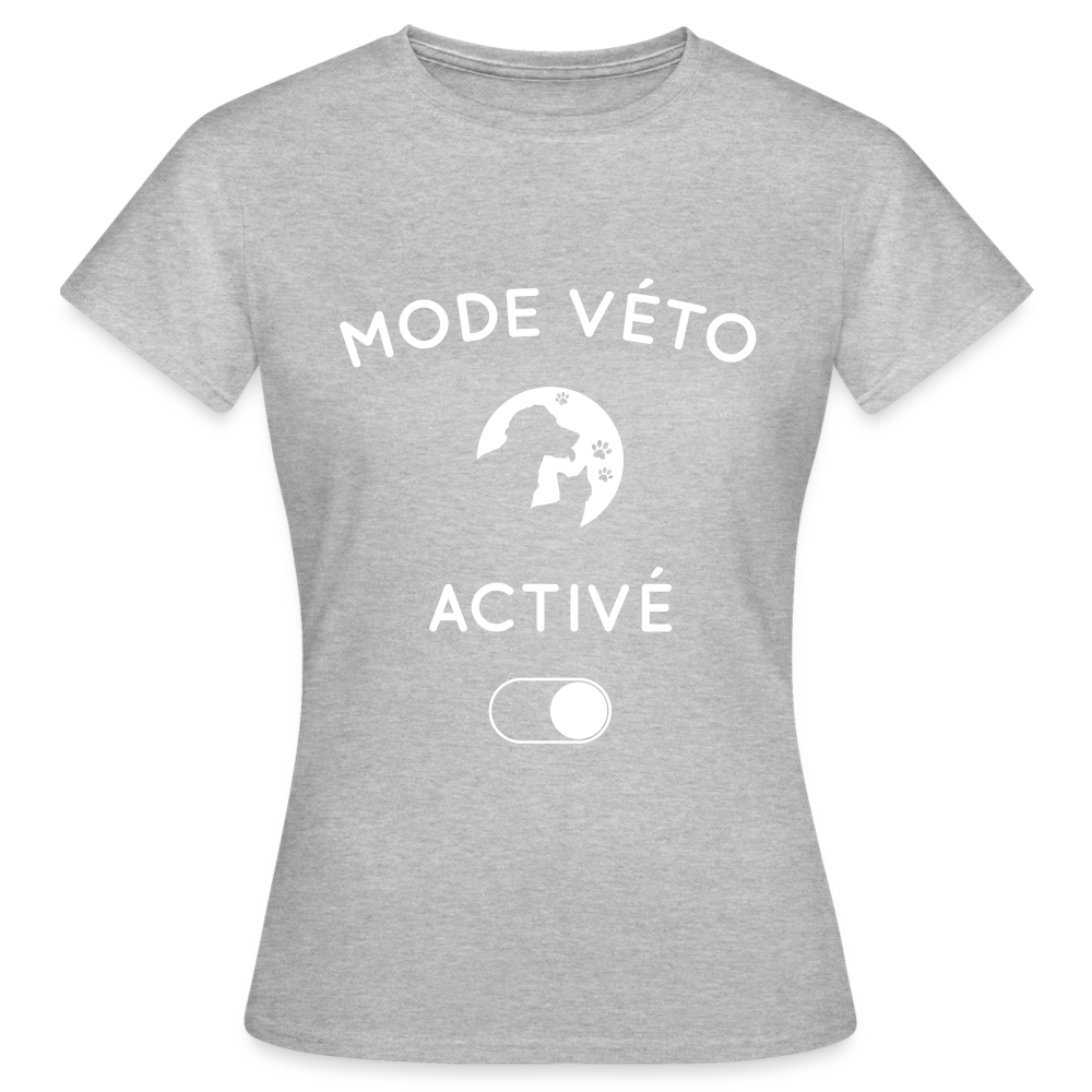 T-shirt Femme - Mode véto activé - gris chiné