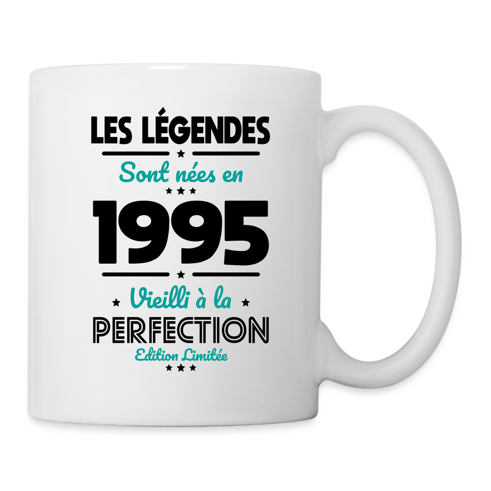 Mug blanc - Anniversaire 30 Ans - Les Légendes sont nées en 1995 - blanc