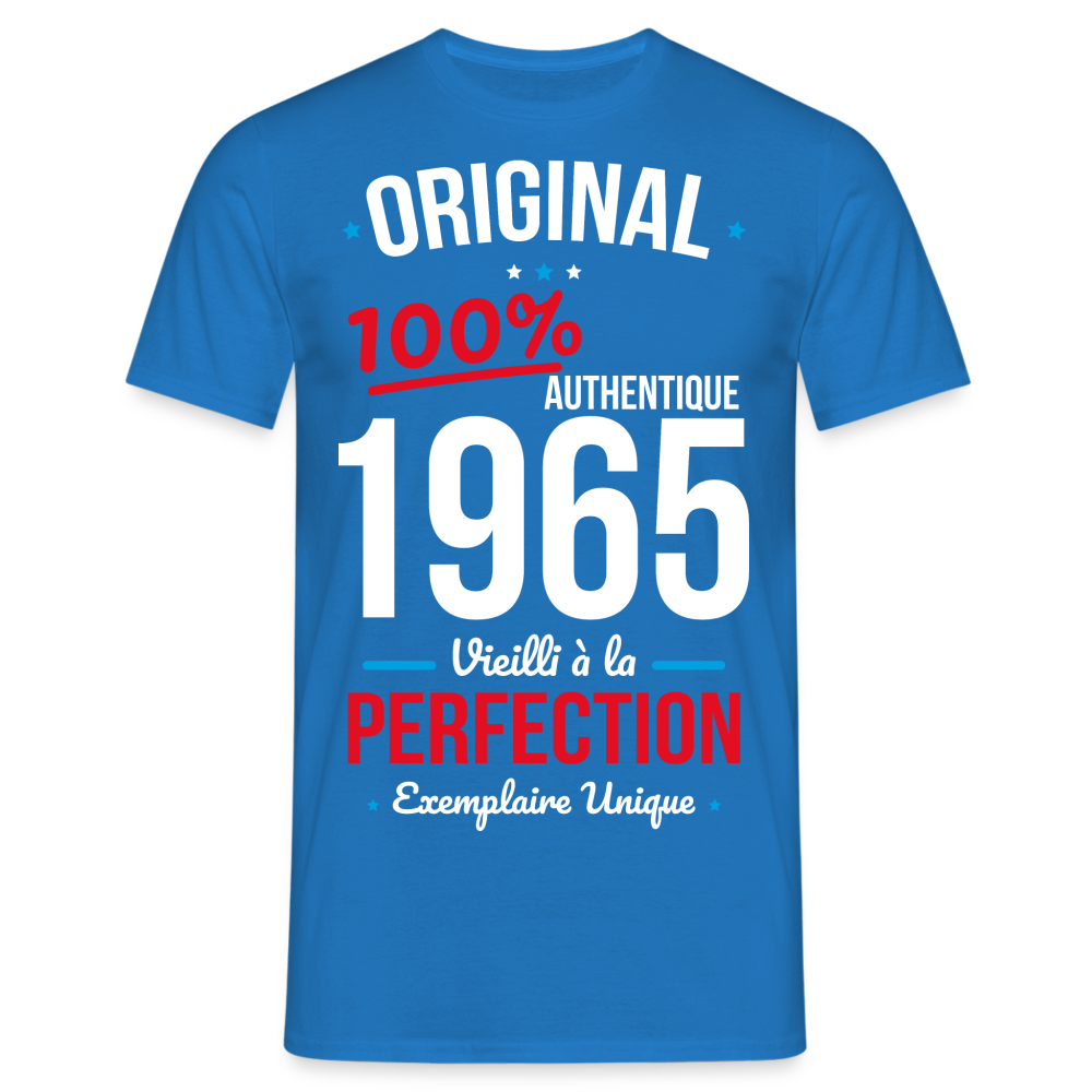 T-shirt Homme - Anniversaire 60 Ans - Original 1965 - bleu royal