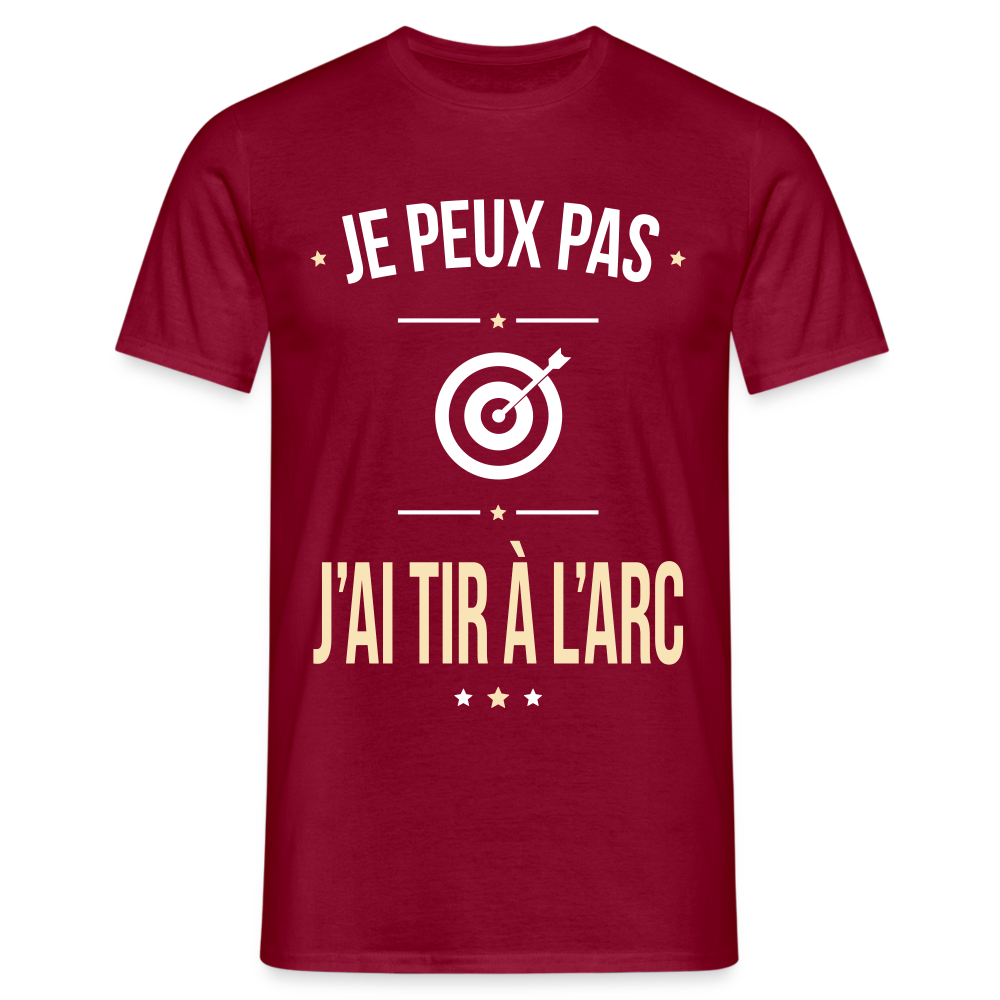 T-shirt Homme - Je peux pas j'ai tir à l'arc - rouge brique