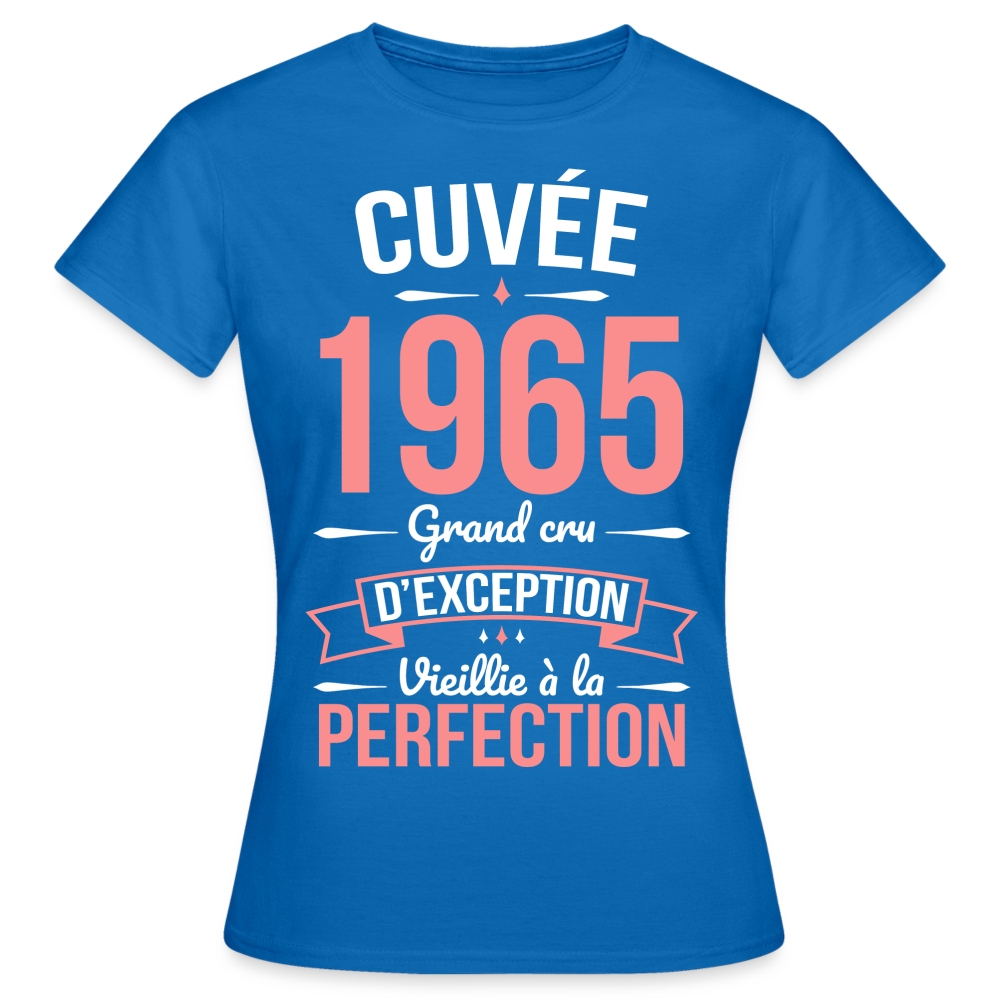 T-shirt Femme - Anniversaire 60 Ans - Cuvée 1965 - bleu royal