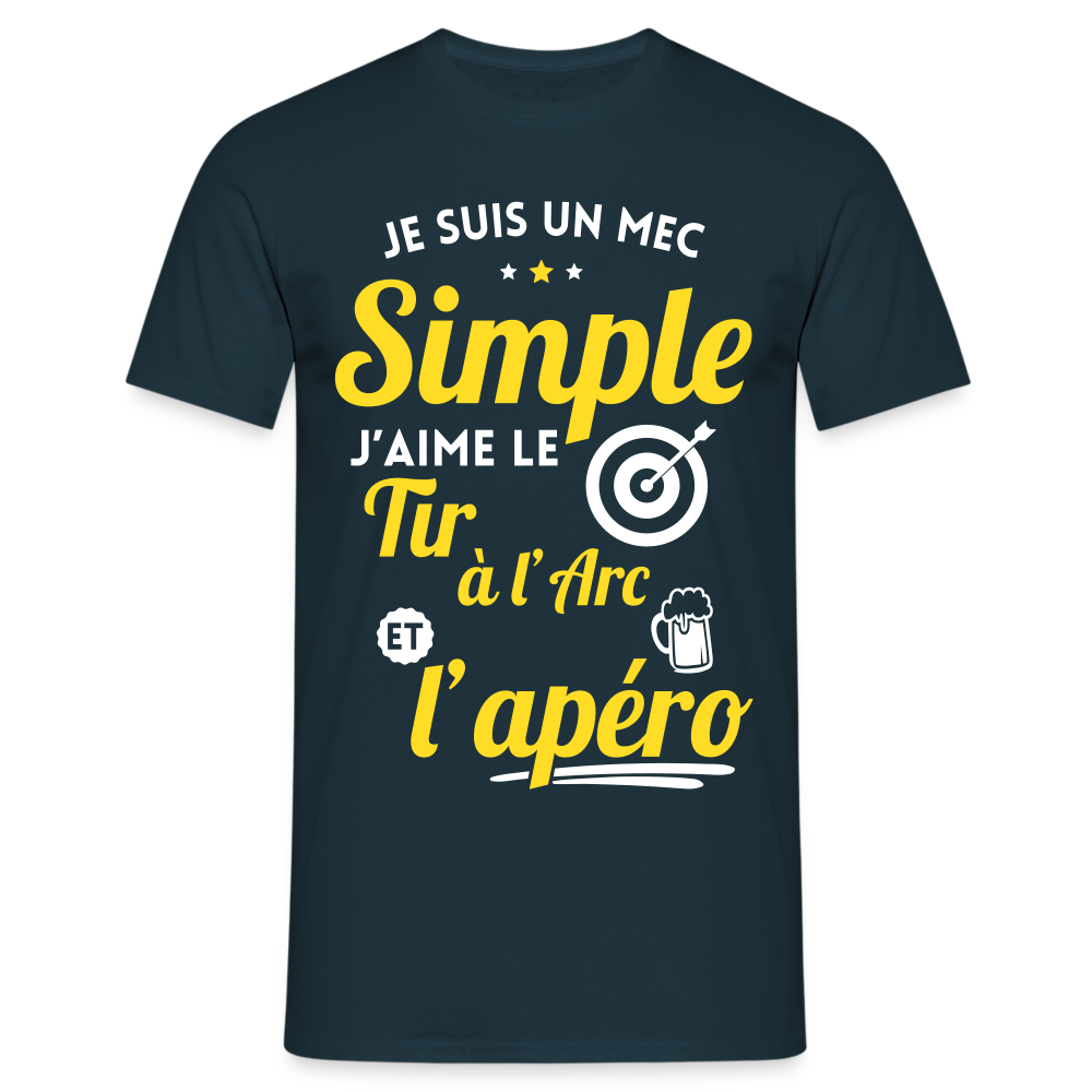 T-shirt Homme - J'aime le tir à l'arc et l'apéro - marine