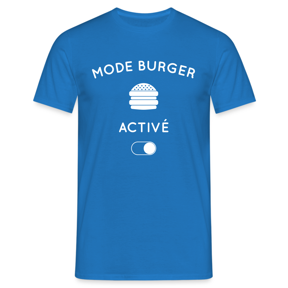 T-shirt Homme - Mode burger activé - bleu royal