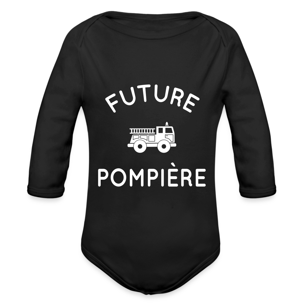 Body Bébé bio manches longues - Future pompière - noir