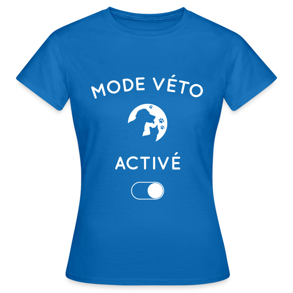 T-shirt Femme - Mode véto activé - bleu royal